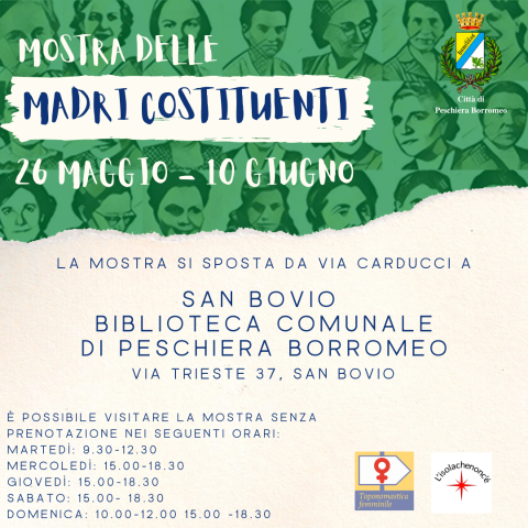 La mostra "Madri Costituenti" nella Biblioteca di San Bovio 