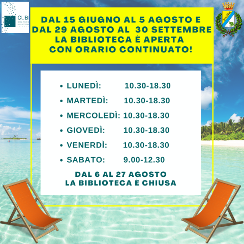 Biblioteche via Carducci e San Bovio: date e orari di apertura giugno-settembre