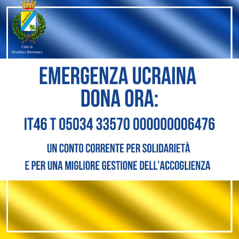 Emergenza Ucraina – attivo dal 1 aprile un conto corrente dedicato  