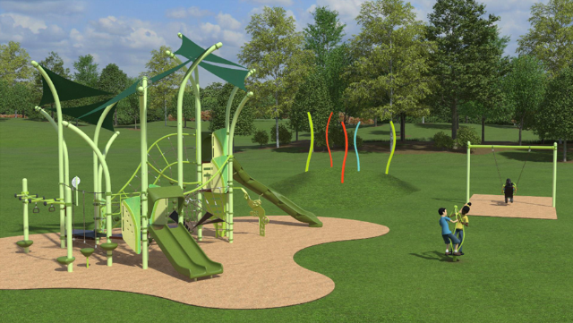 Una nuova area giochi per bambini nel parco dedicato a Gino Bartali